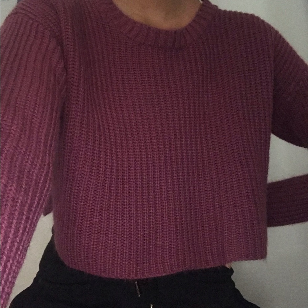 Forever 21 Maroon Cropped Sweater